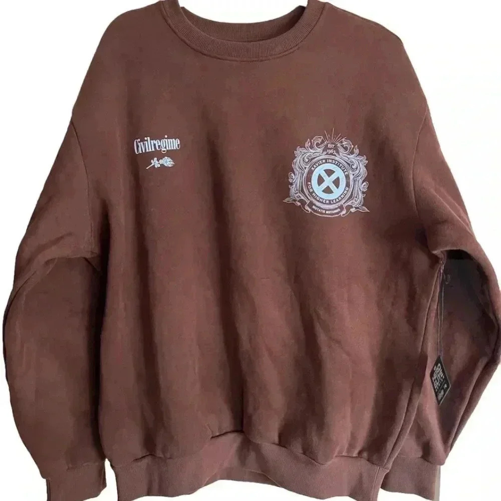 Civil Regime Marvel X-men XL Crew Neck Sweatshirt NWT Brown